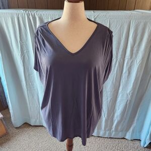 Maurices Deep Blue V-Neck Short Sleeve Top